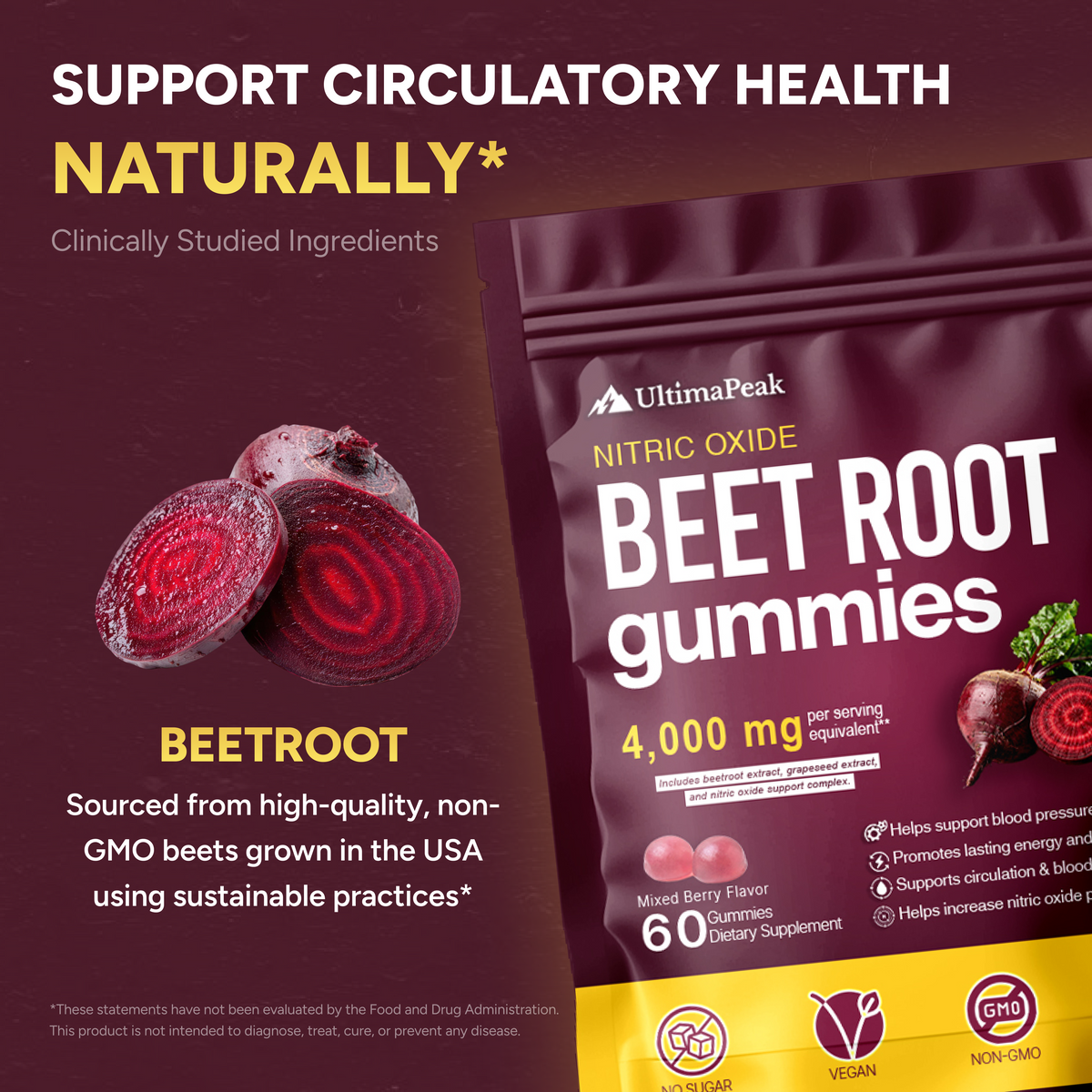 UltimaPeak Organic Beetroot Gummies